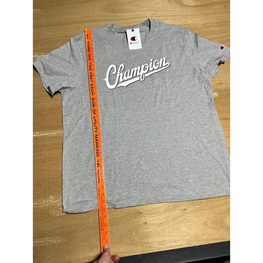 Champion Classic Graphic Tee Men 2XL Oxford‎ Gray Script Logo GT23H 5860F8 806 - Picture 8 of 8